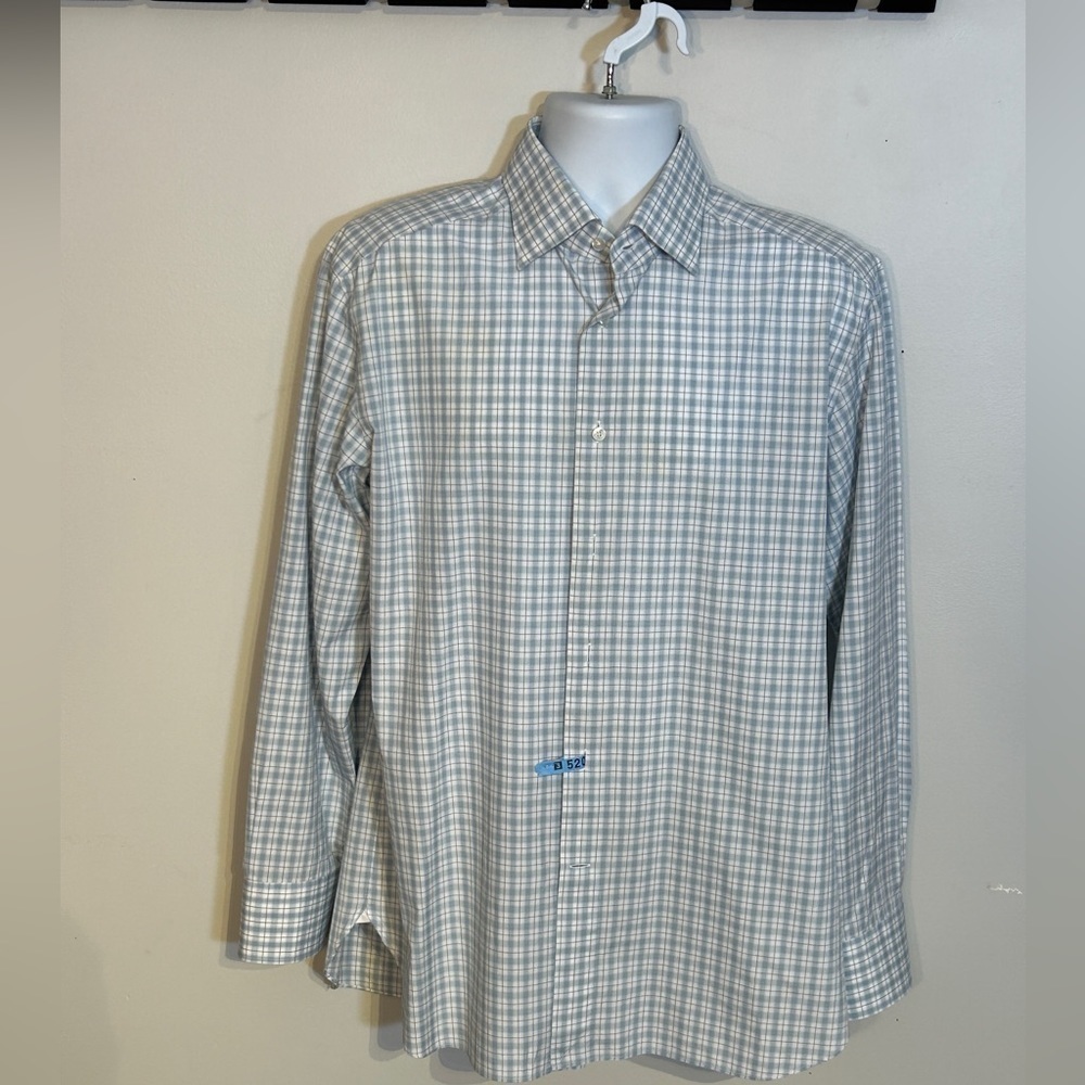 Blue/Grey Check patterned shirt by Ermenegildo Zegna size 16.5